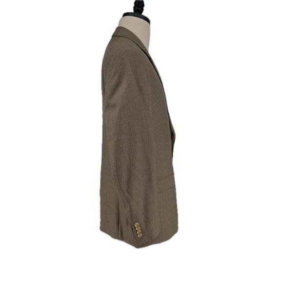 Lauren Ralph Lauren Men's Blazer 44R Brown Cream Herringbone Business - Picture 9 of 10